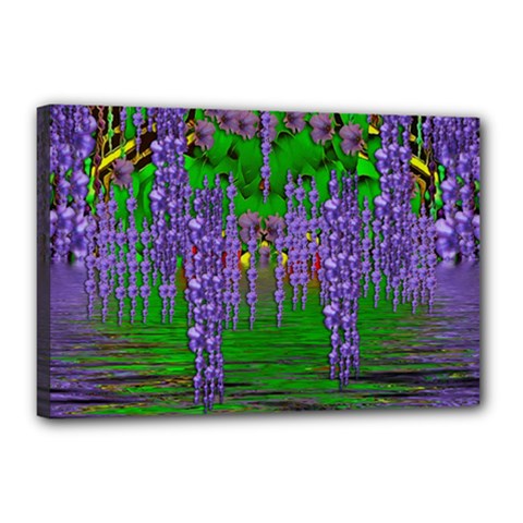 A Island Of Flowers In The Calm Sea Canvas 18  X 12  (stretched) by pepitasart