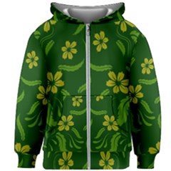 Folk Flowers Print Floral Pattern Ethnic Art Kids  Zipper Hoodie Without Drawstring by Eskimos