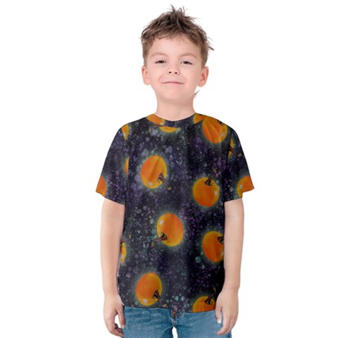 Space Pumpkins Kids  Cotton Tee by SychEva