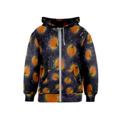 Space Pumpkins Kids  Zipper Hoodie by SychEva