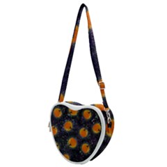 Space Pumpkins Heart Shoulder Bag by SychEva