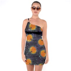 Space Pumpkins One Soulder Bodycon Dress by SychEva