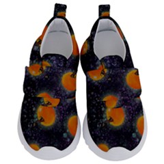 Space Pumpkins Kids  Velcro No Lace Shoes by SychEva