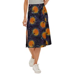 Space Pumpkins Midi Panel Skirt