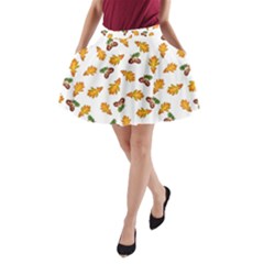 Oak Leaves And Acorns A-line Pocket Skirt by SychEva