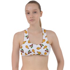 Oak Leaves And Acorns Criss Cross Racerback Sports Bra by SychEva