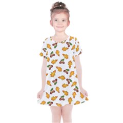 Oak Leaves And Acorns Kids  Simple Cotton Dress by SychEva