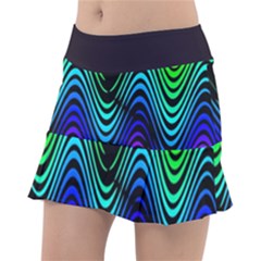 Abstract Rainbow Curves Pattern Classic Tennis Skirt by Casemiro