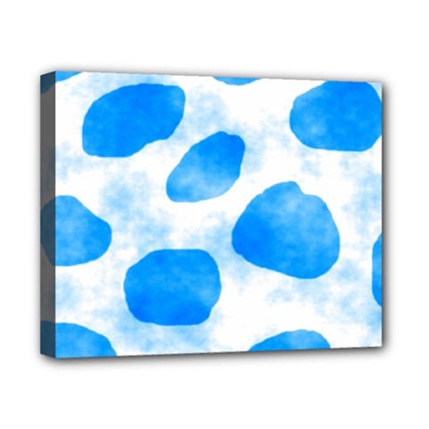 Cloudy Watercolor, Blue Cow Spots, Animal Fur Print Canvas 10  X 8  (stretched) by Casemiro