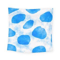 Cloudy Watercolor, Blue Cow Spots, Animal Fur Print Square Tapestry (small) by Casemiro
