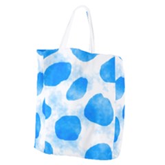 Cloudy Watercolor, Blue Cow Spots, Animal Fur Print Giant Grocery Tote by Casemiro