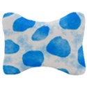 Cloudy watercolor, blue cow spots, animal fur print Velour Seat Head Rest Cushion View1