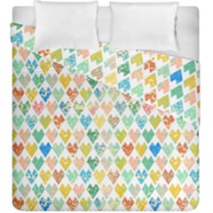 Multicolored Hearts Duvet Cover Double Side (king Size) by SychEva