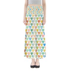 Multicolored Hearts Full Length Maxi Skirt by SychEva