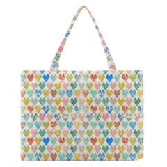 Multicolored Hearts Zipper Medium Tote Bag by SychEva