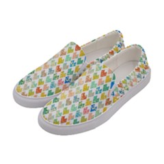 Multicolored Hearts Women s Canvas Slip Ons by SychEva