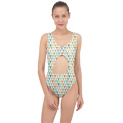 Multicolored Hearts Center Cut Out Swimsuit by SychEva