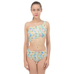 Multicolored Hearts Spliced Up Two Piece Swimsuit by SychEva