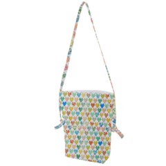 Multicolored Hearts Folding Shoulder Bag by SychEva