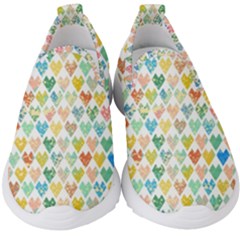 Multicolored Hearts Kids  Slip On Sneakers by SychEva