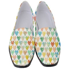 Multicolored Hearts Women s Classic Loafer Heels by SychEva