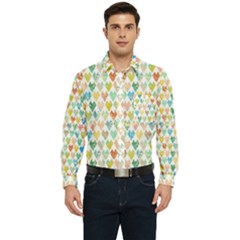 Multicolored Hearts Men s Long Sleeve Pocket Shirt  by SychEva