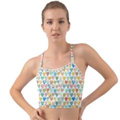 Multicolored Hearts Mini Tank Bikini Top