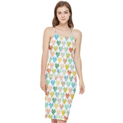 Multicolored Hearts Bodycon Cross Back Summer Dress by SychEva