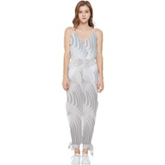 Illusion Waves Sleeveless Tie Ankle Jumpsuit