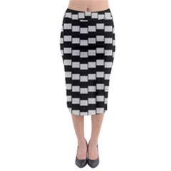 Illusion Blocks Midi Pencil Skirt by Sparkle