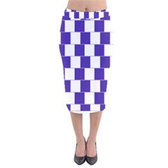 Illusion Blocks Velvet Midi Pencil Skirt by Sparkle