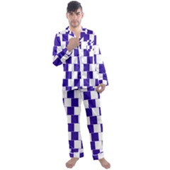 Illusion Blocks Men s Long Sleeve Satin Pajamas Set by Sparkle