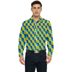 Illusion Waves Pattern Men s Long Sleeve  Shirt