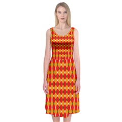 Illusion Blocks Pattern Midi Sleeveless Dress by Sparkle