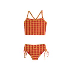 Illusion Blocks Pattern Girls  Tankini Swimsuit by Sparkle