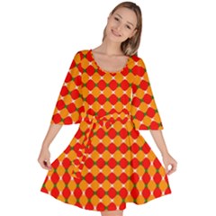 Illusion Blocks Pattern Velour Kimono Dress by Sparkle