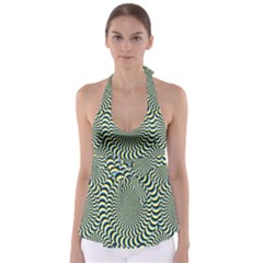 Illusion Waves Pattern Babydoll Tankini Top by Sparkle