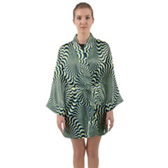 Illusion Waves Pattern Long Sleeve Satin Kimono by Sparkle