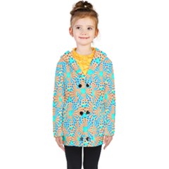 Illusion Waves Pattern Kids  Double Breasted Button Coat by Sparkle