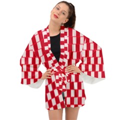 Illusion Waves Pattern Long Sleeve Kimono by Sparkle