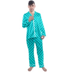 Illusion Waves Pattern Men s Long Sleeve Satin Pajamas Set by Sparkle