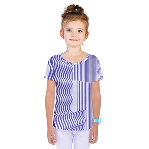 Illusion Waves Pattern Kids  One Piece Tee by Sparkle