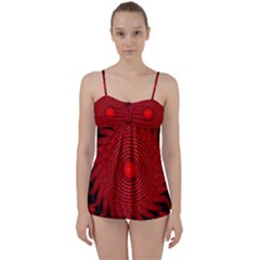 Illusion Waves Pattern Babydoll Tankini Set by Sparkle