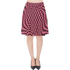 Illusion Waves Pattern Velvet High Waist Skirt by Sparkle