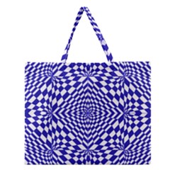 Illusion Waves Pattern Zipper Large Tote Bag by Sparkle