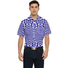 Illusion Waves Pattern Men s Short Sleeve Pocket Shirt  by Sparkle