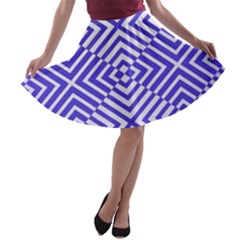 Illusion Waves Pattern A-line Skater Skirt by Sparkle