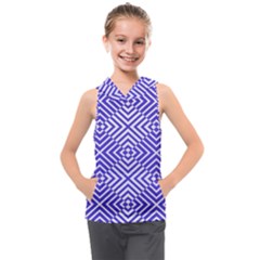 Illusion Waves Pattern Kids  Sleeveless Hoodie by Sparkle