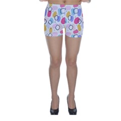 Abstract Multicolored Shapes Skinny Shorts by SychEva