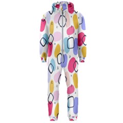 Abstract Multicolored Shapes Hooded Jumpsuit (men)  by SychEva